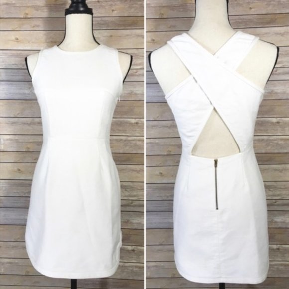 A.L.C. Cross Back Cotton Minidress, Exposed Zipper - Picture 1 of 8